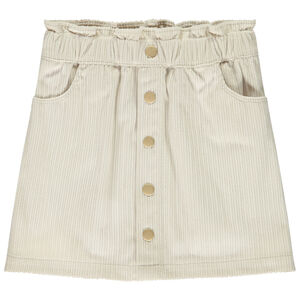 Jupe courte en velours forme paperbag + boutonnage avant pour fille 