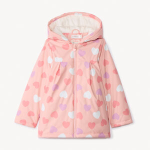 Parka gomme à couleur changeante imprimé cœurs pour fille 