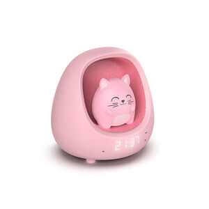 Réveil avec veilleuse Myko le chat rose 