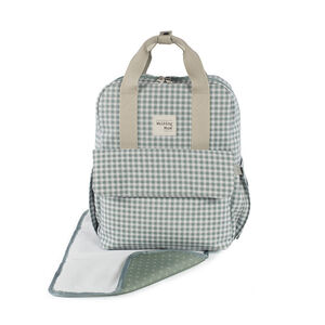 Sac à dos à langer I Love Vichy + tapis vert 