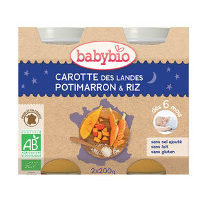 Petit pot Bonne Nuit carotte potimarron et riz bio - 2x200g 