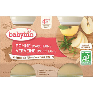 Petits pots sucrés de Pomme et Verveine 2x130g 