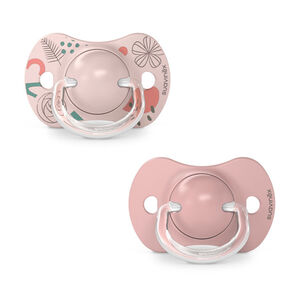 Lot de 2 sucettes silicone SX Pro 6-18M Walk in the park nude Main Lot de 2 sucettes silicone SX Pro 6-18M Walk in the park nude
