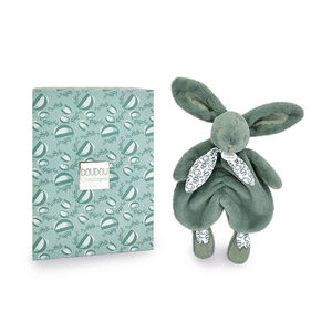 Doudou plat lapin vert sauge 29 cm 