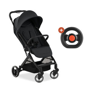 Pack poussette Travel N Care Plus black avec volant pour bébé  