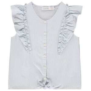 Chemisier rayé à gros volants pour fille 