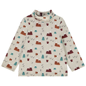 Sous-pull col cheminée en jersey imprimé montagnes pour bébé garçon 