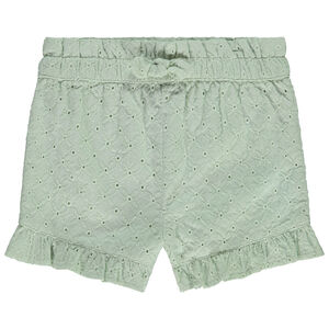 Short unie en broderie anglaise pour bébé fille 