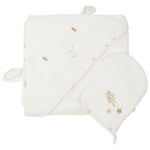 Cape de bain et gant de toilette Hiver magique 