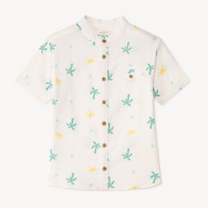 Chemise manches courtes col mao imprimé palmiers pour garçon 