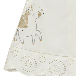 Ensemble 2 pièces licorne avec détails pailletés pour bébé fille 