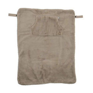 Couverture nomade en fausse fourrure angora beige 