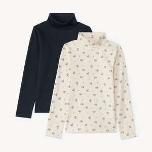 Lot de 2 sous-pulls cols roulés pour fille 