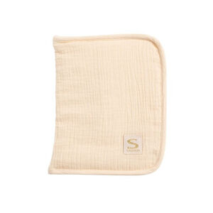 Protège carnet de santé en double gaze uni vanilla 