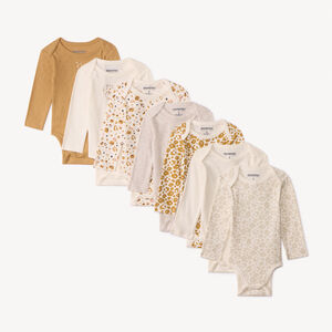 Lot de 7 bodies manches longues tachetés pour bébé fille 