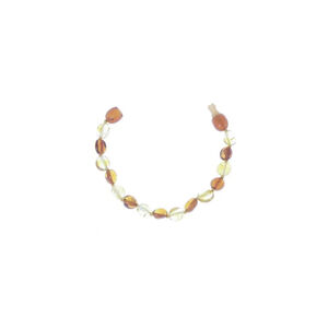 Bracelet d'ambre pour bébé à clip duo olive 