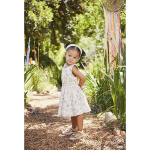 Robe de cérémonie en satin imprimé fantaisie pour bébé fille 