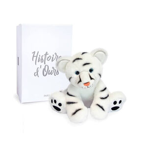 Peluche tigre blanc 25 cm 