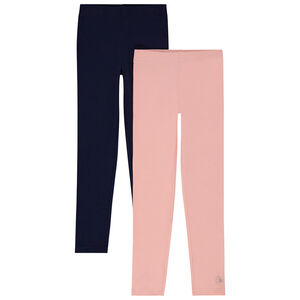 Lot de 2 leggings unis avec foil print pour fille 