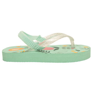 Tongs à bride pailletée imprimé fruits pour fille avec lanière selon l'âge 