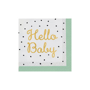 Lot de 16 serviettes Hello Baby  