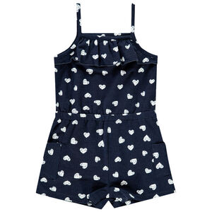 Combinaison courte imprimé coeurs pour bébé fille 