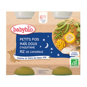 Petit pot Bonne Nuit petit pois maïs et riz bio - 2x200g 