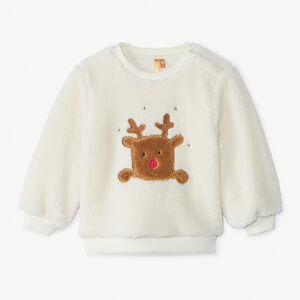 Sweat sherpa à patch renne de Noël pour bébé garçon 