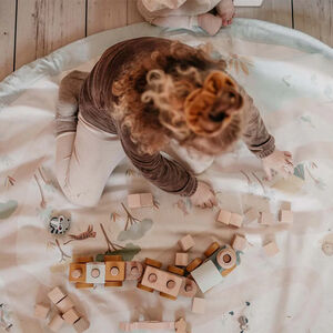 Tapis de jeu et sac de rangement 2 en 1 réversible jungle 