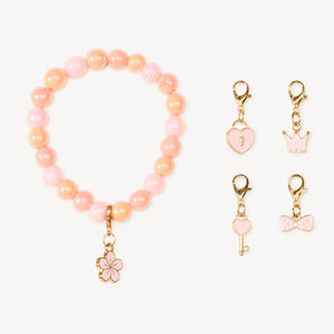 Bracelet de perles avec charms interchangeables pour fille 