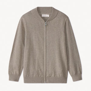 Gilet zippé en tricot uni pour garçon 