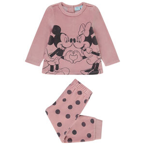 Ensemble 2 pièces en velours print Mickey et Minnie Disney pour bébé fille 