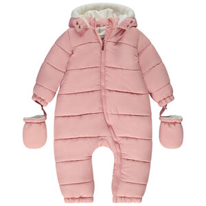 Combi-pilote unie rembourrée pour bébé fille avec finitions différentes selon l'âge 