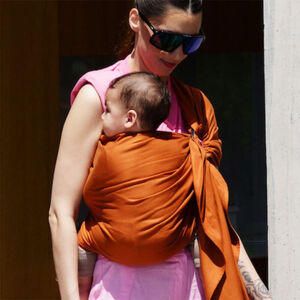 Écharpe de portage tissée sans nœud Sling fauve 