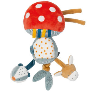 Peluche d'activités champignon - Multicolore - 28 cm 