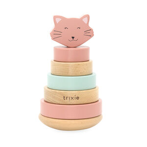 Tour de construction en bois à empiler Mrs Cat  