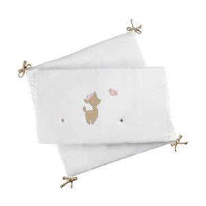 Tour de lit - Fanfan - velours - Blanc - 180 cm 