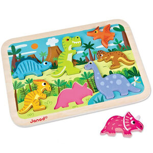 Puzzle encastrable en bois - Dinosaures 