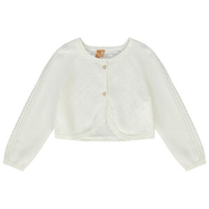 Gilet boléro en tricot pointel pour bébé fille 