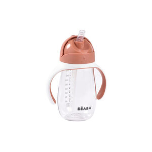 Tasse avec paille 300 ml terracotta  