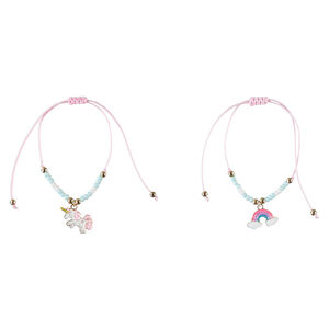 Lot de 2 bracelets avec pendentifs fantaisies pour fille   