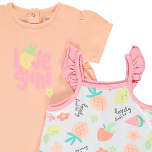 Lot de 4 combinaisons courtes fantaisies pour bébé fille  