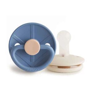 Lot de 2 sucettes en silicone Little Viking T2 ocean view/cream 