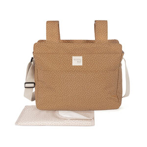 Sac à langer à pois Poppy cannelle + tapis 