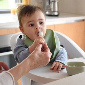 Lot de 2 pré-cuillères en silicone terracotta/velvet grey 