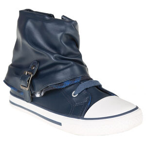 Baskets montantes à revers avec zip lacets et boucle 