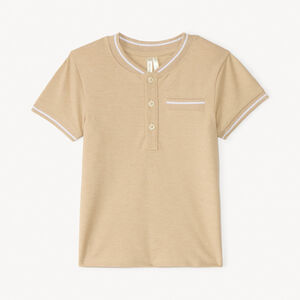 Polo manches courtes uni à col teddy pour bébé garçon 