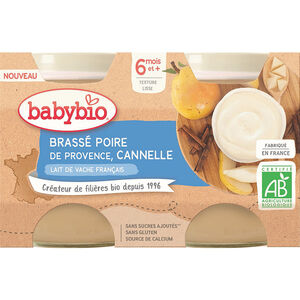 Brassé au lait de vache et poire à la cannelle 2x130g 