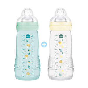 Lot de 2 biberons Easy Active débit rapide 330ml ice/pearl 