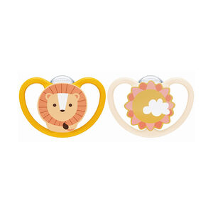 Lot de 2 sucettes en silicone 6-18M Space lion/soleil 